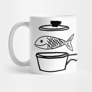 Retro Kitchen Fish Design Mug